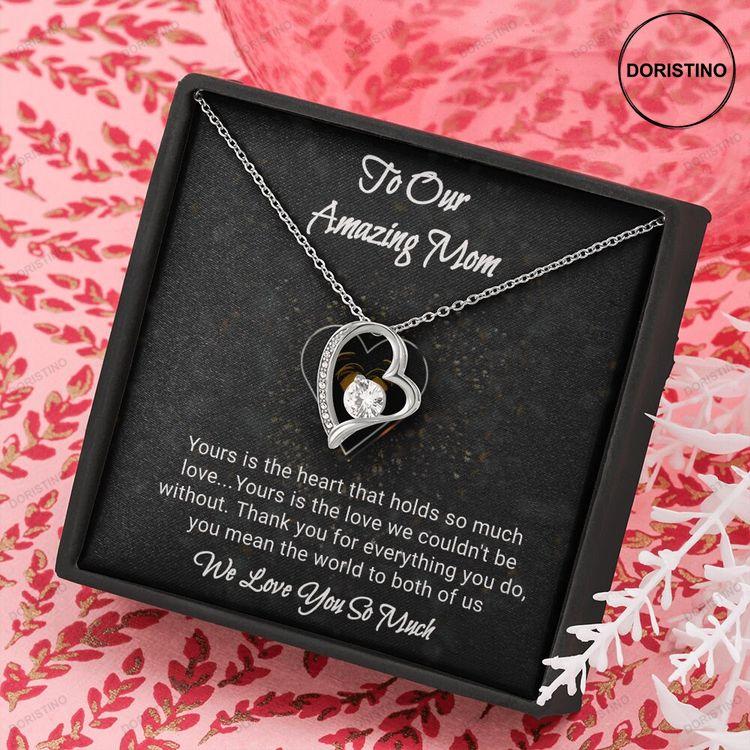 Forever Love Necklace For An Amazing Mom 14k White Gold For Your Mom 18k Gold Necklace For A Mother Mother's Day Gift From Her Children Doristino Trending Necklace