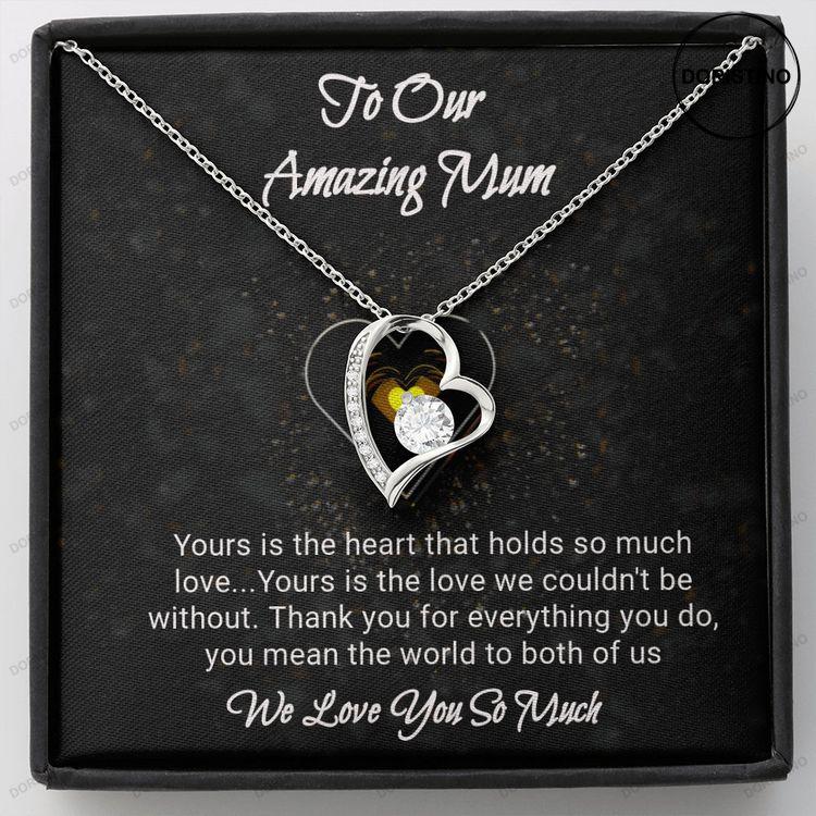 Forever Love Necklace For An Amazing Mum 14k White Gold For Your Mum 18k Gold Necklace For A Mother Mother's Day Gift From Her Children Doristino Limited Edition Necklace