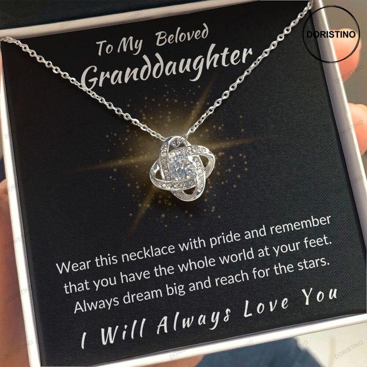 Love Knot Necklace With Cubic Zirconia Crystals And Message Card Perfect Granddaughter Gift For Any Special Occasion Doristino Awesome Necklace