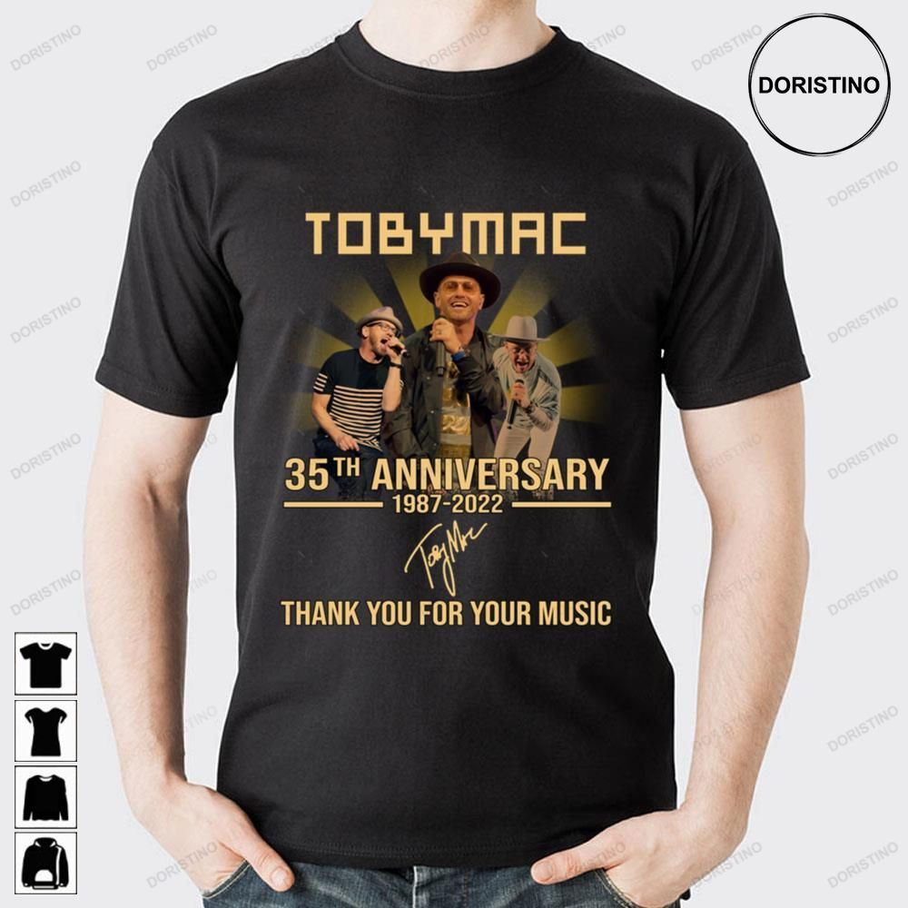 35th Anniversary 1987 2022 Tobymac Thank You For Music Signature Awesome Shirts