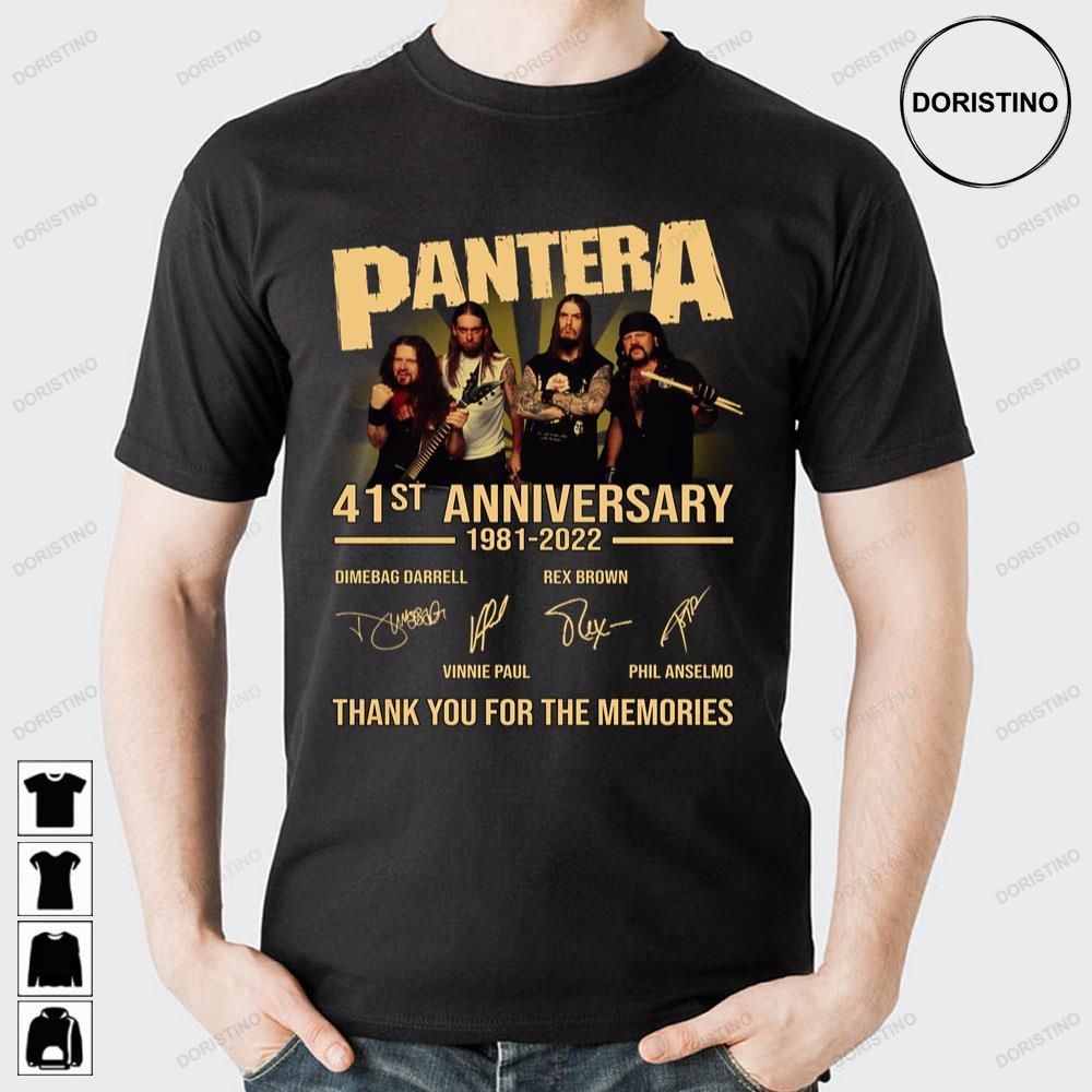 41st Anniversary 1981 2022 Panter A Thank You For Memories Signatures Limited Edition T-shirts
