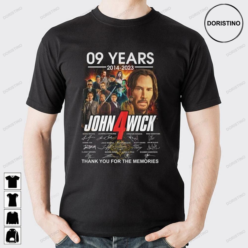 9 Years 2014 2023 John Wick 4 Thank You For The Memories Limited Edition T-shirts