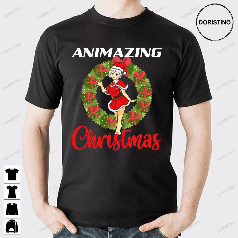 Animazing Christmas Merry Senpai Anime Kawaii Manga Otaku Animation Limited Edition T-shirts