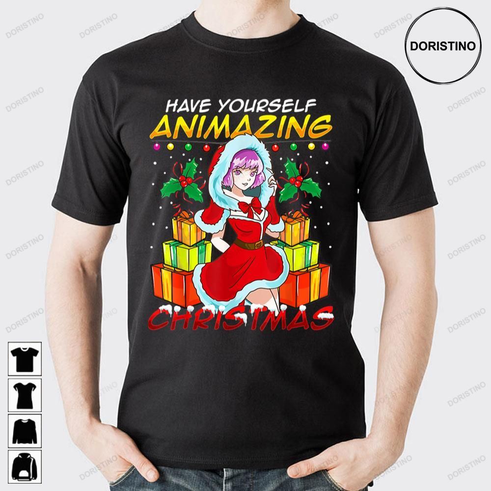 Animazing Christmas Santa Claus Dress Anime Girl Awesome Shirts