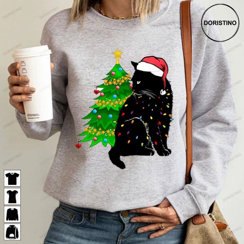 Black Cat Christmas Light Funny Cat Lover Christmas 2 Doristino Trending Style