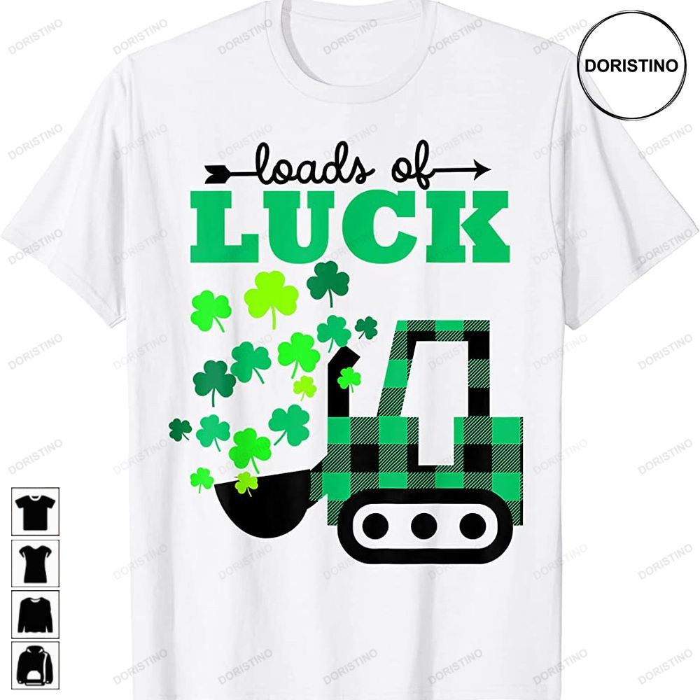 Boys St Patricks Day Funny Truck Loads Of Luck Buffalo Plaid Trending Style