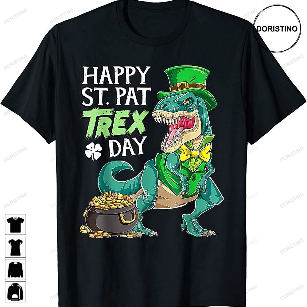 Boys St Patricks Day Kids Dinosaur Happy Pat Trex Men T Rex Awesome Shirts