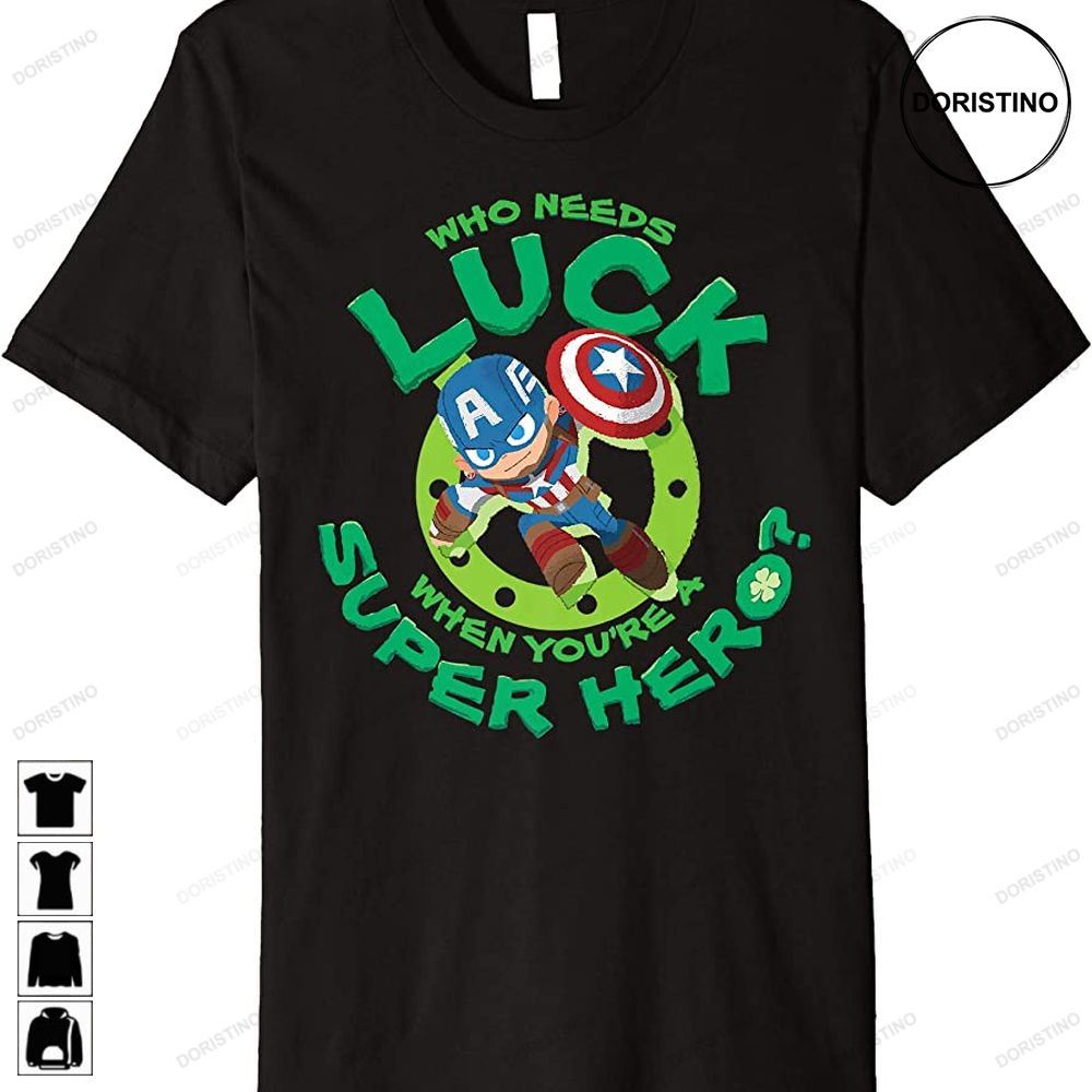 Captain America Who Needs Luck St Patricks Day Premium Limited Edition T-shirts