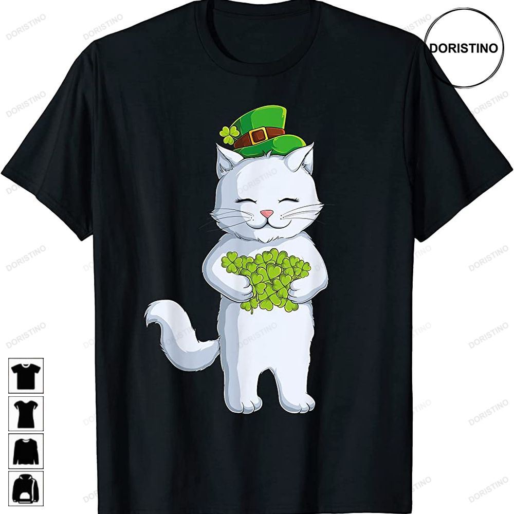 Cat Leprechaun Happy St Patricks Day Irish Shamrock Kids Trending Style