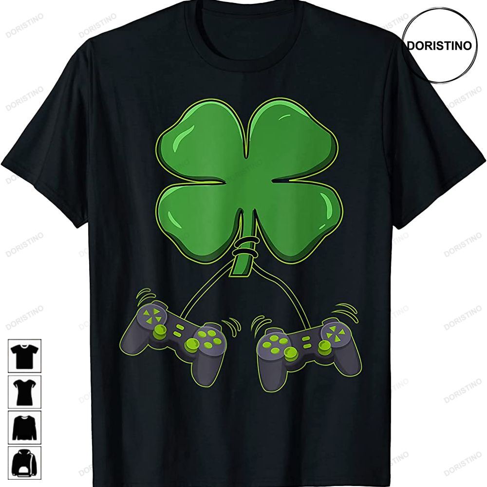 Clover Video Game Controllers St Patricks Day Boys Girl Kids Awesome Shirts