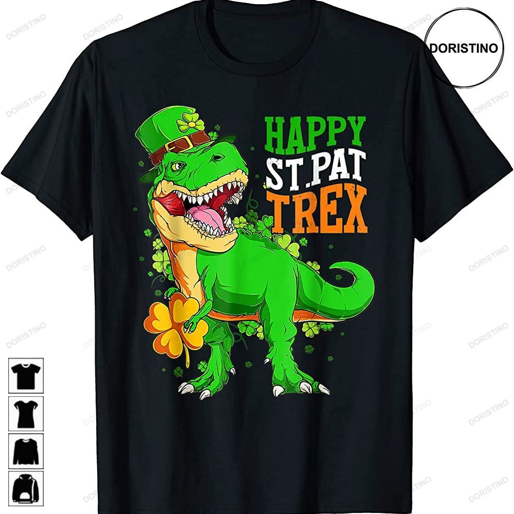 Cool Happy St Pat Trex Day St Patricks Day Cute Dinosaur Awesome Shirts