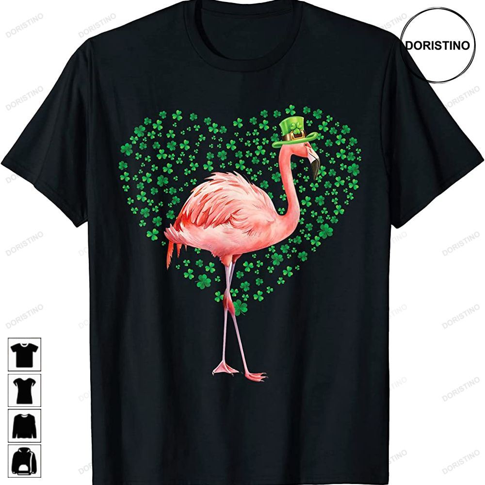 Cute Flamingo St Patricks Day Shamrock Funny Flamingo Irish Awesome Shirts