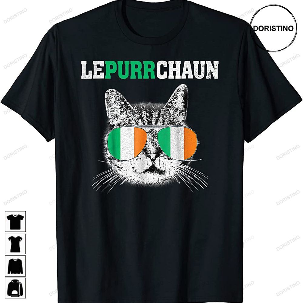 Cute Lepurrchaun Leprechaun Cat Lover Saint Patricks Day Awesome Shirts