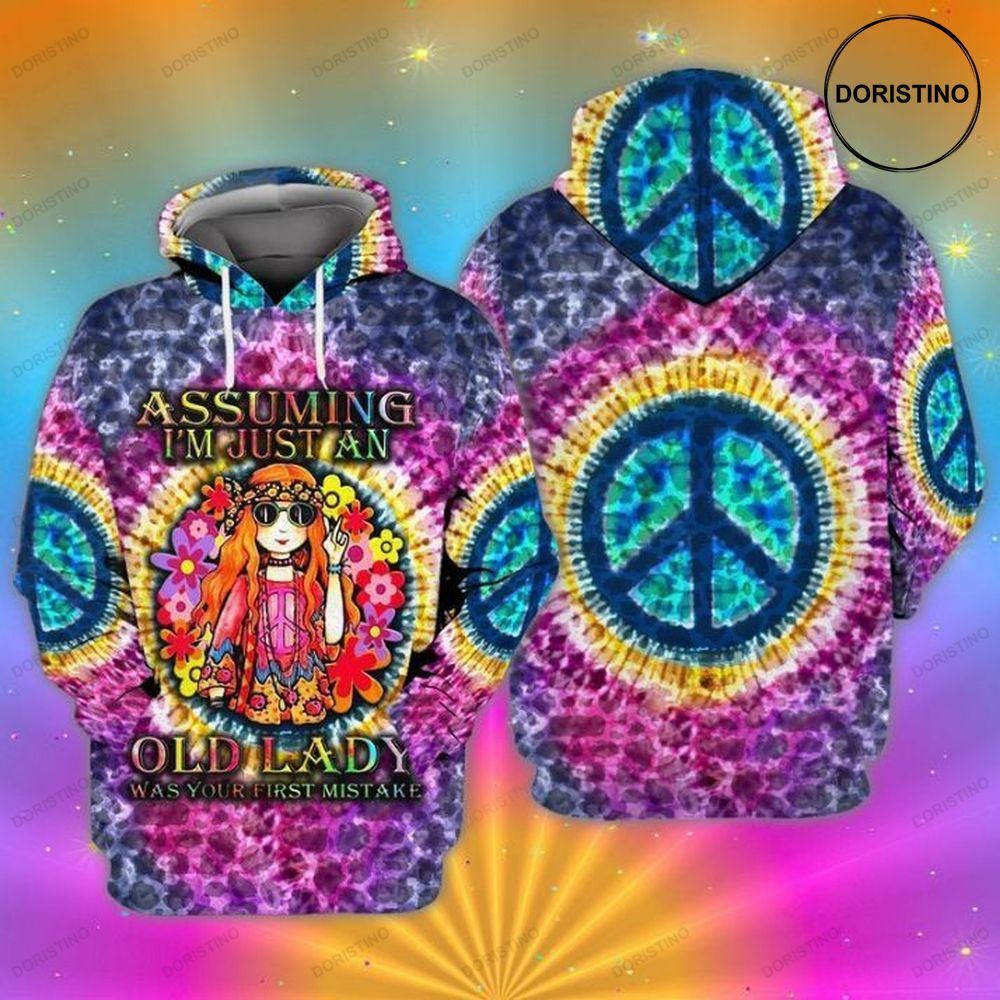 Hippie Old Lady Assuming Im Just An Old Lady Was Your First Mistake Limited Edition 3d Hoodie