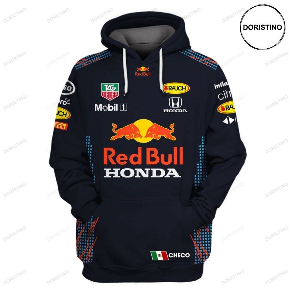 Honda Red Bull Racing Red Bull Checo Driver Team Sportcar F1 Team Awesome 3D Hoodie