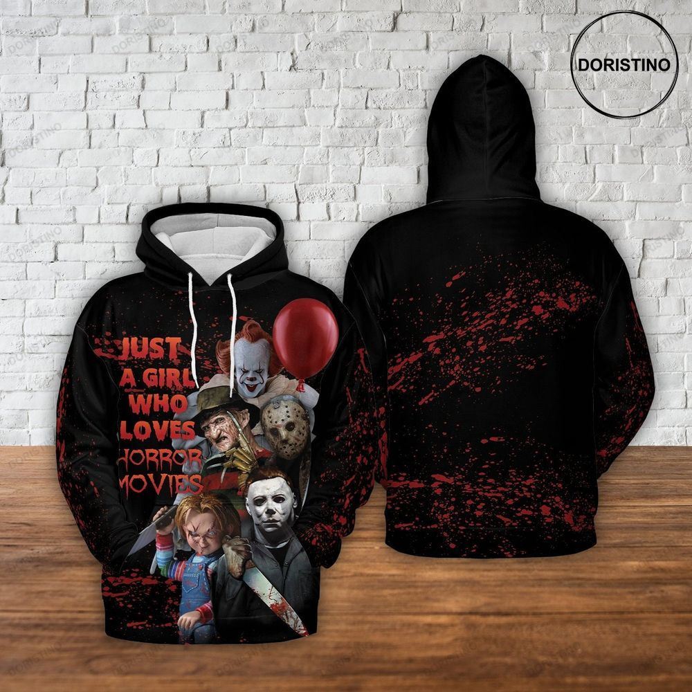 Horror Characters Just A Girl Who Loves Horror Movies All Over Print Hoodie
