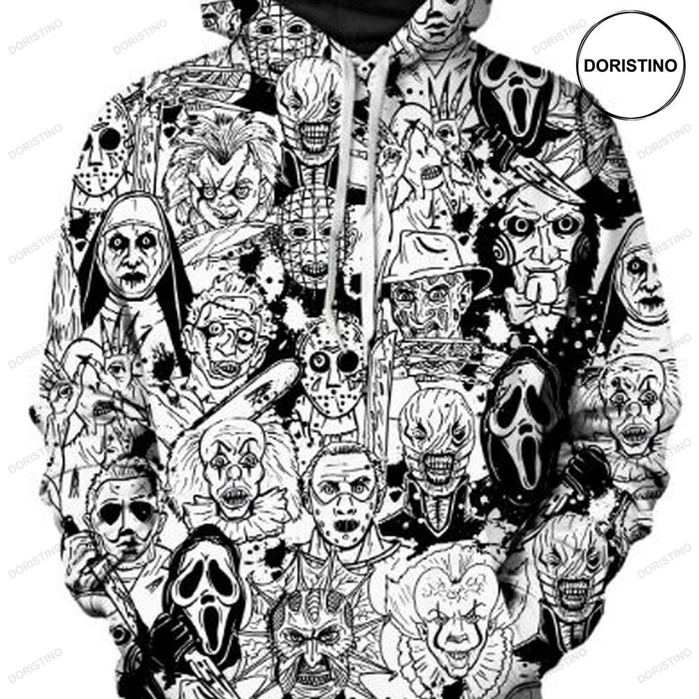 Horror Villains Characters Awesome 3D Hoodie