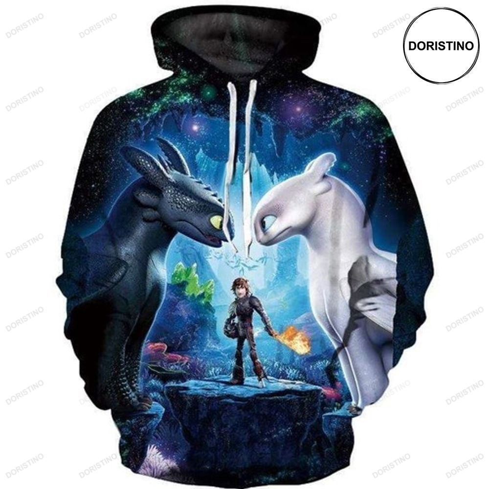 How To Train Your Dragon Lovers Hiccup Toothless And Girlfriend Awesome 3D Hoodie