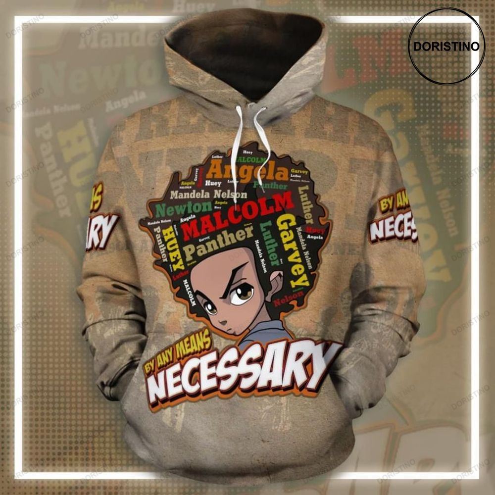 Huey Freeman Black Power All-over By Any Necessary All Over Print Hoodie