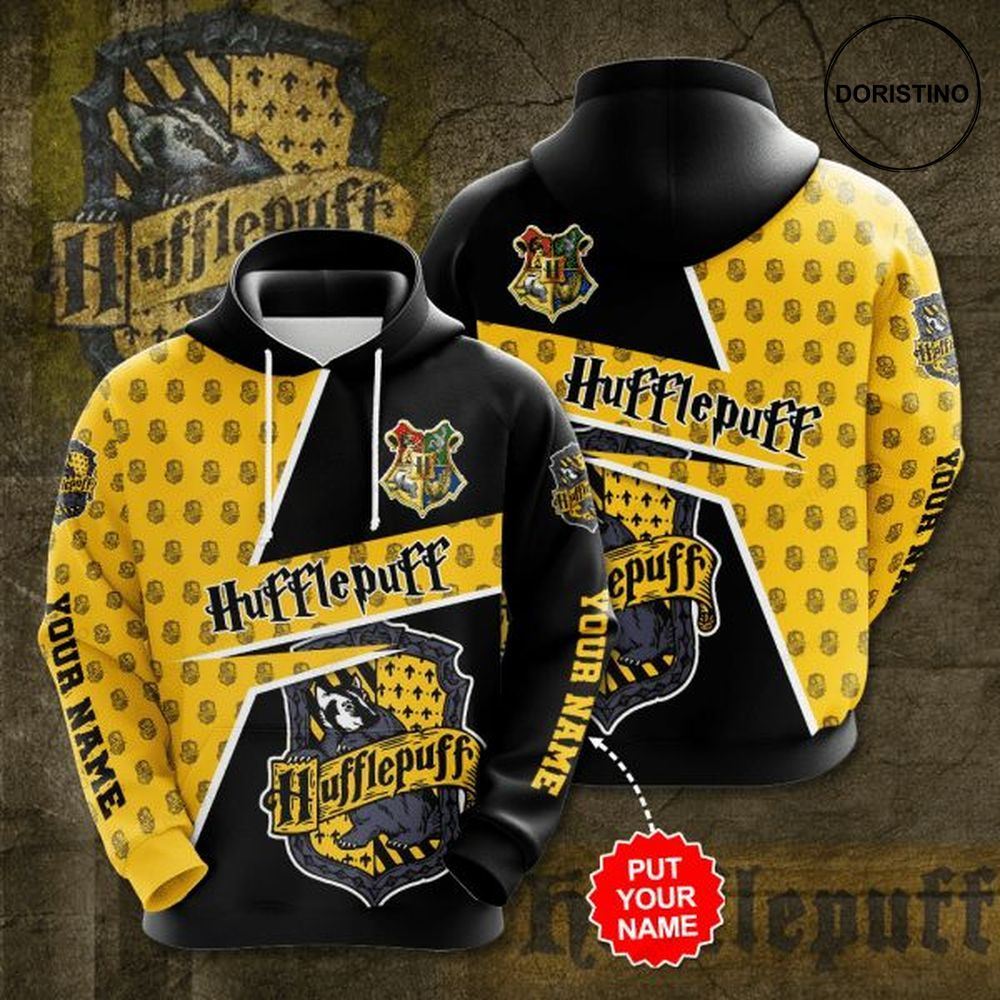Hufflepuff Hogwarts School Signature Design Gift For Fan Custom Ed 1 All Over Print Hoodie