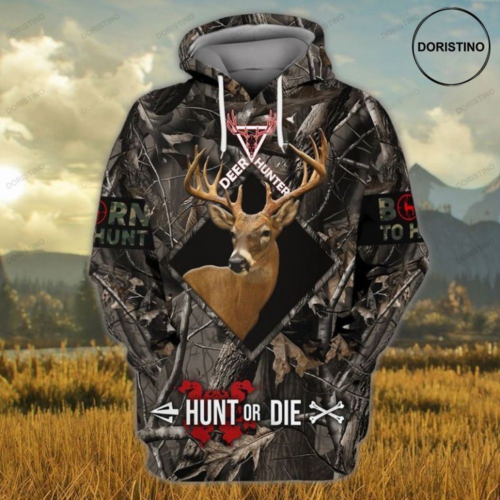 Hunting Whitetail Deer Hunt Or Die All Over Print Hoodie