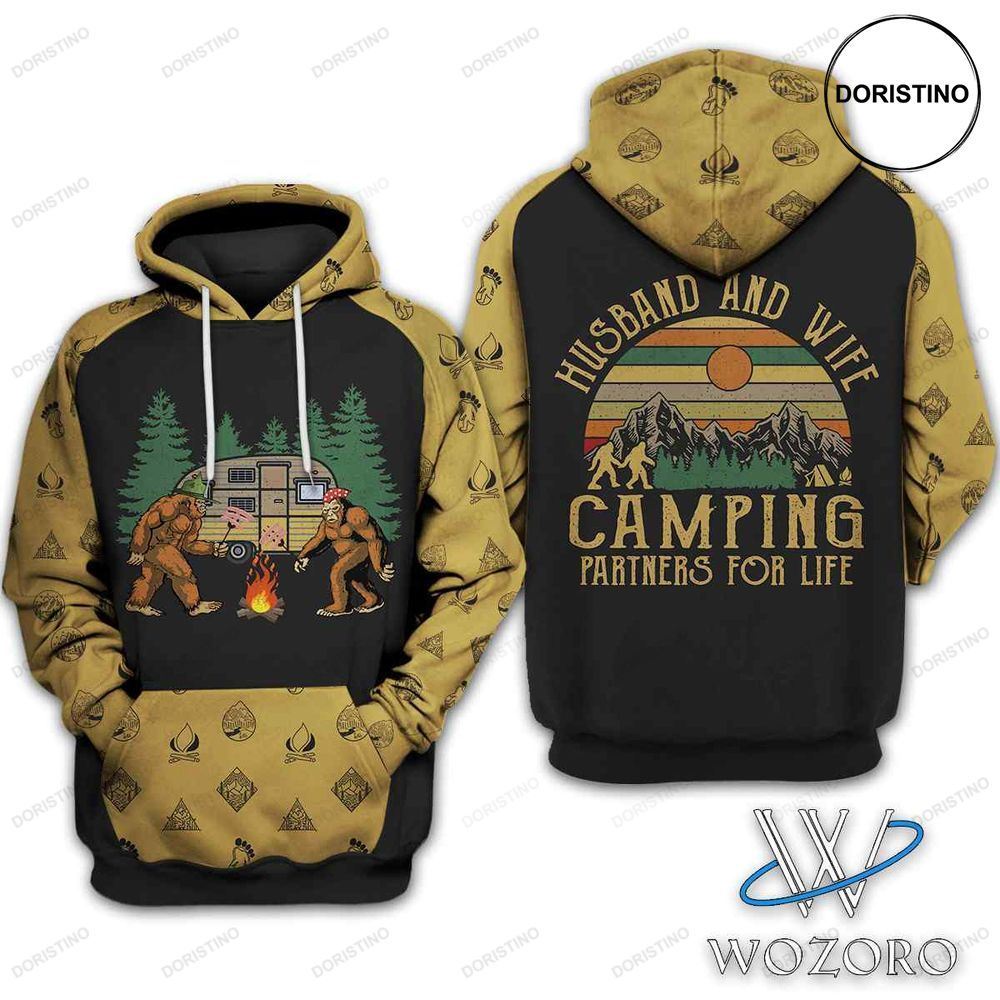 Husband And Wife Camping Awesome 3D Hoodie