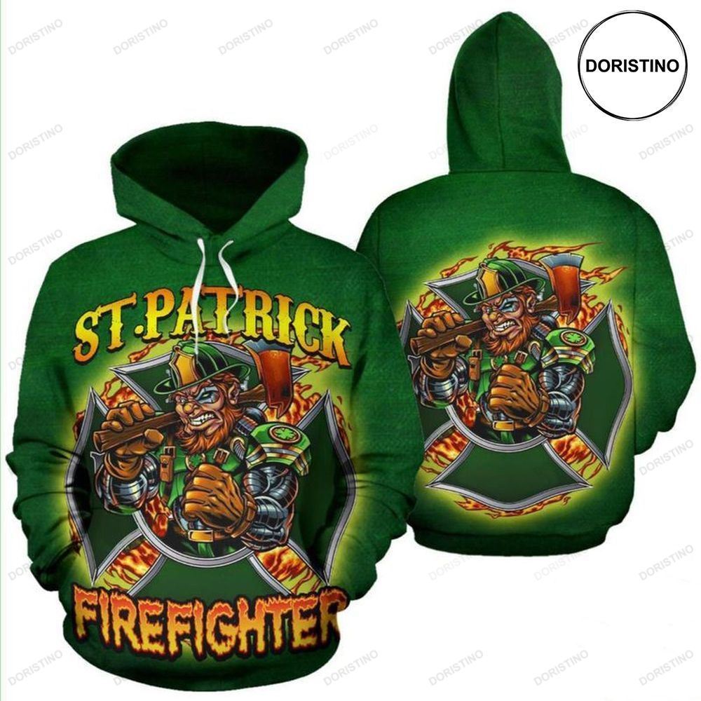 Irish St Patrick Firefighter Ed V2 Awesome 3D Hoodie