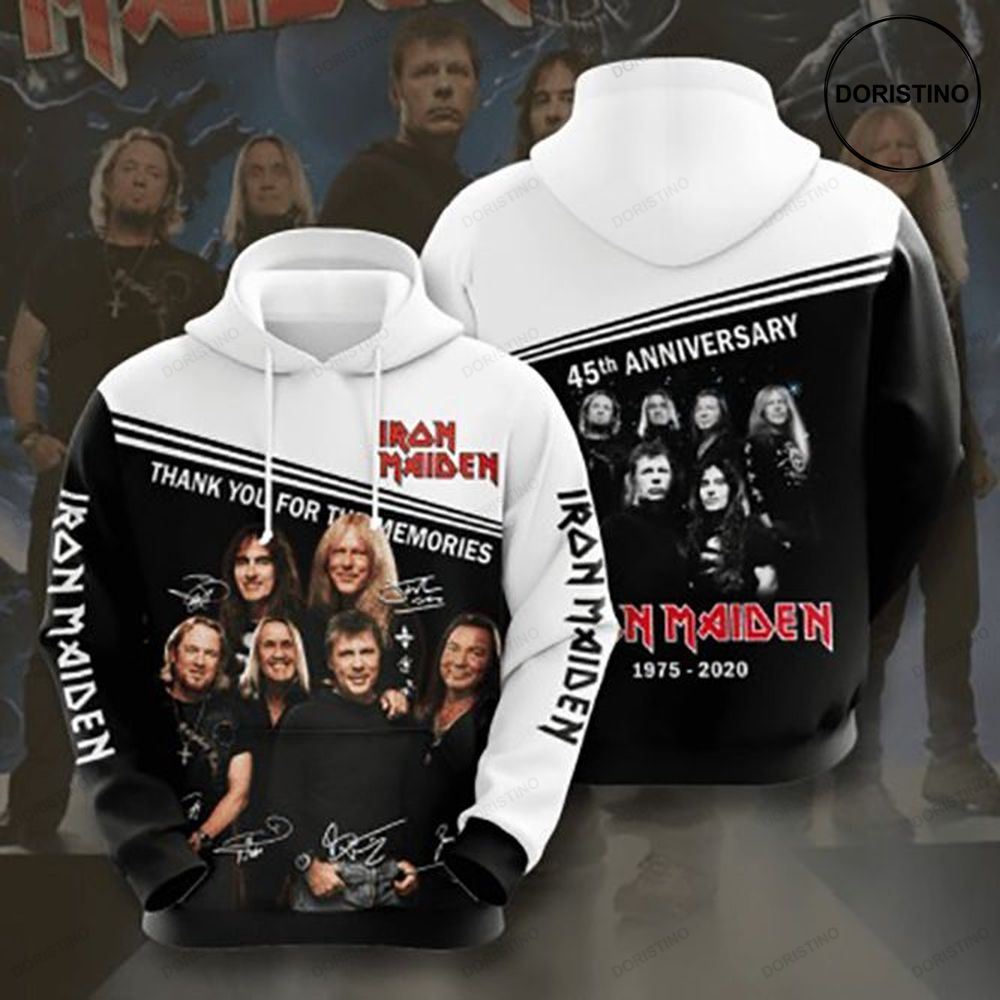 Iron Maiden 45th Anniversary 1975 2020 Signature Design Gift For Fan Custom Ed All Over Print Hoodie