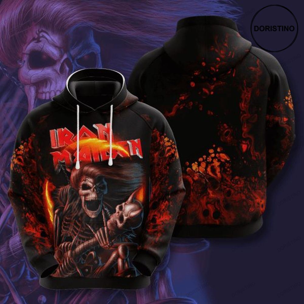 Iron Maiden Music Band Rock Signature Design Gift For Fan Custom Ed All Over Print Hoodie