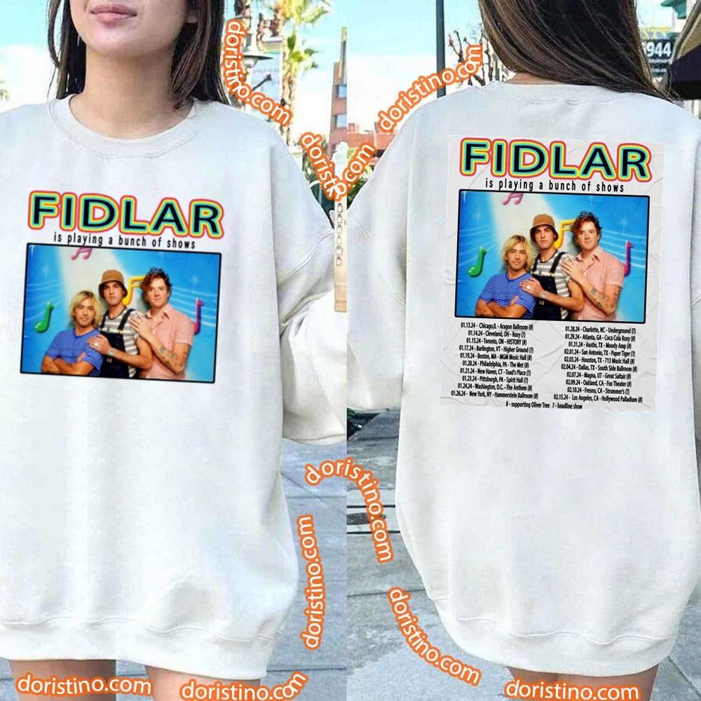 Fidlar 2024 Tour Double Sides Awesome Shirt