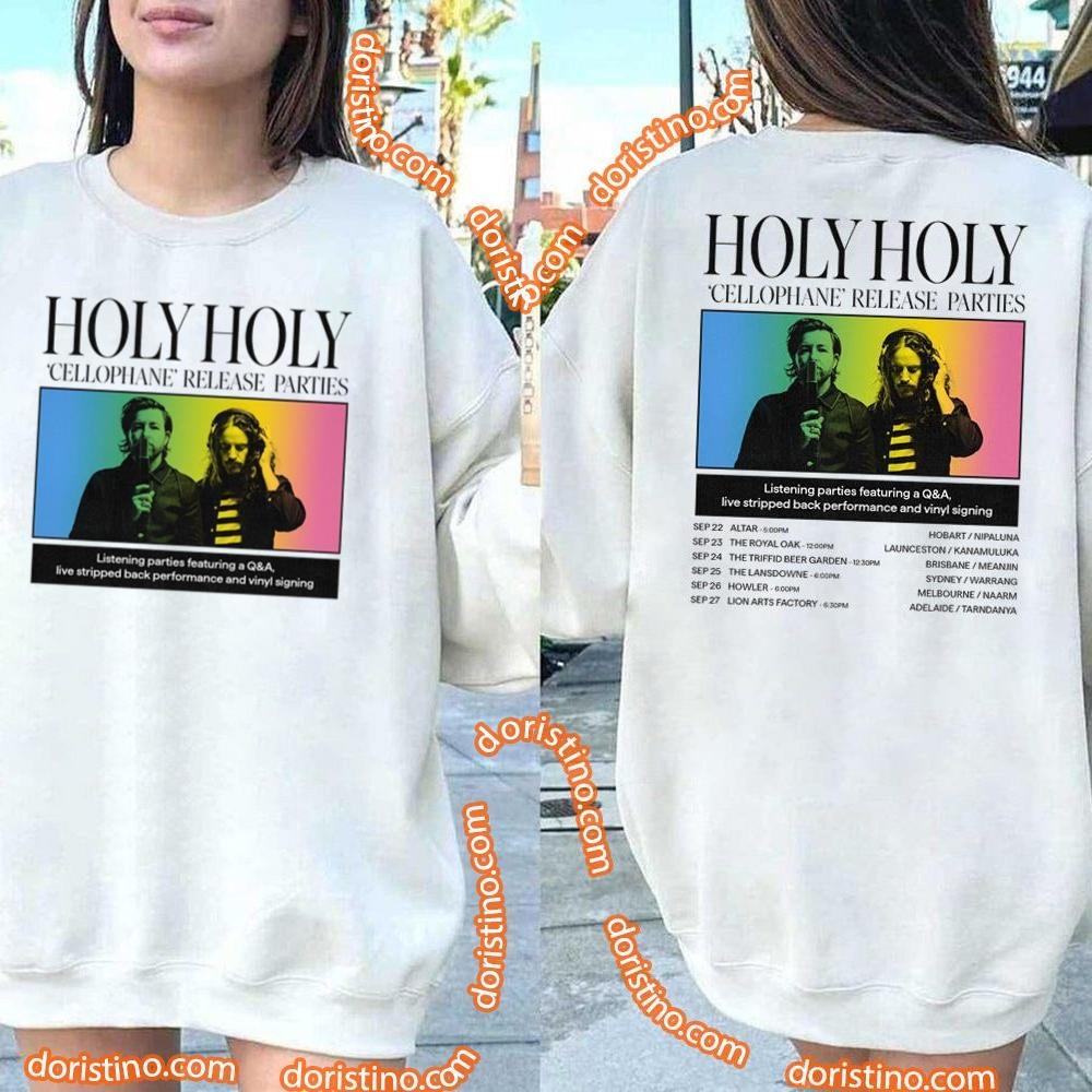Holy Holy Cellophane Release Parties Tour 2023 Double Sides Tshirt
