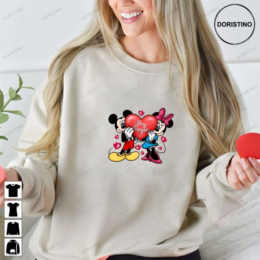 Disney Valentine Mickey Minnie Valentine Valentine's Day Disneyland Valentine Mickey Minnie Kissing Awesome Shirts