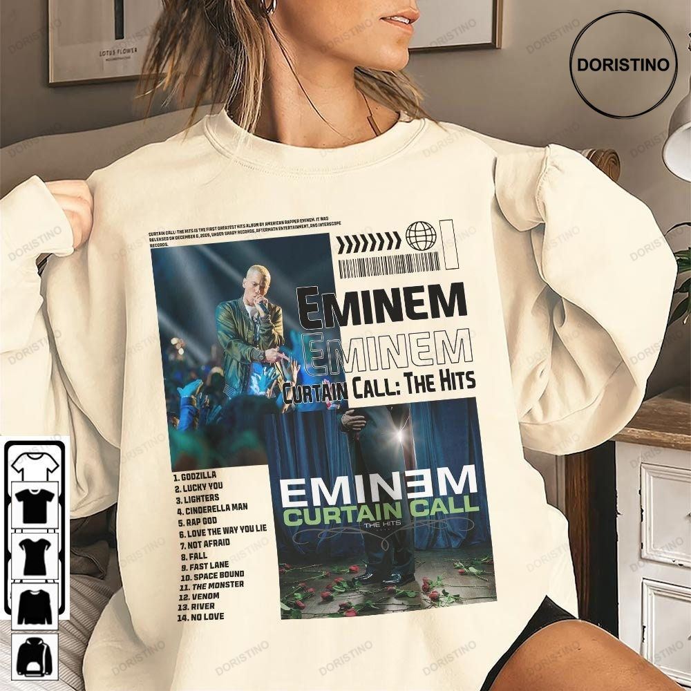 Eminem Curtain Call The Hits New Album Vintage Bootleg Inspired Eminem Graphic Unisex New Album Singer Music 2023 Awesome Shirts