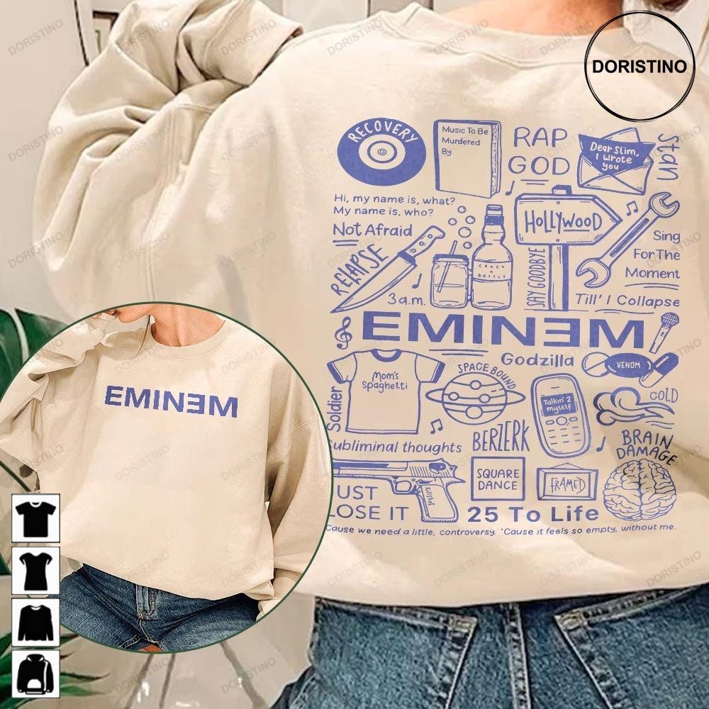 Eminem Eminem Album Eminem Band Eminem Mar Unisex Gifts 2 Side Awesome Shirts