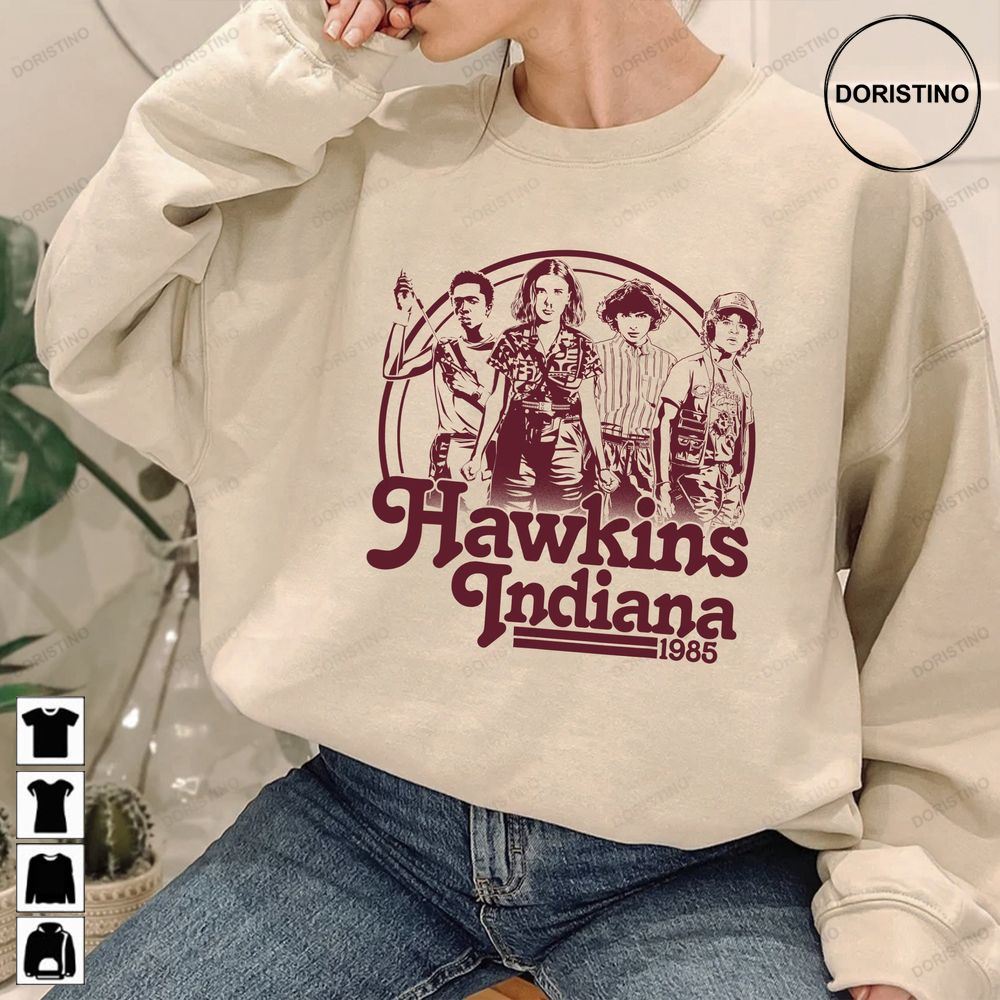 Hawkins Indiana 1985 The Upside Down Hawkins Middle School Series Stranger Things Hawkins Indiana Unisex Awesome Shirts