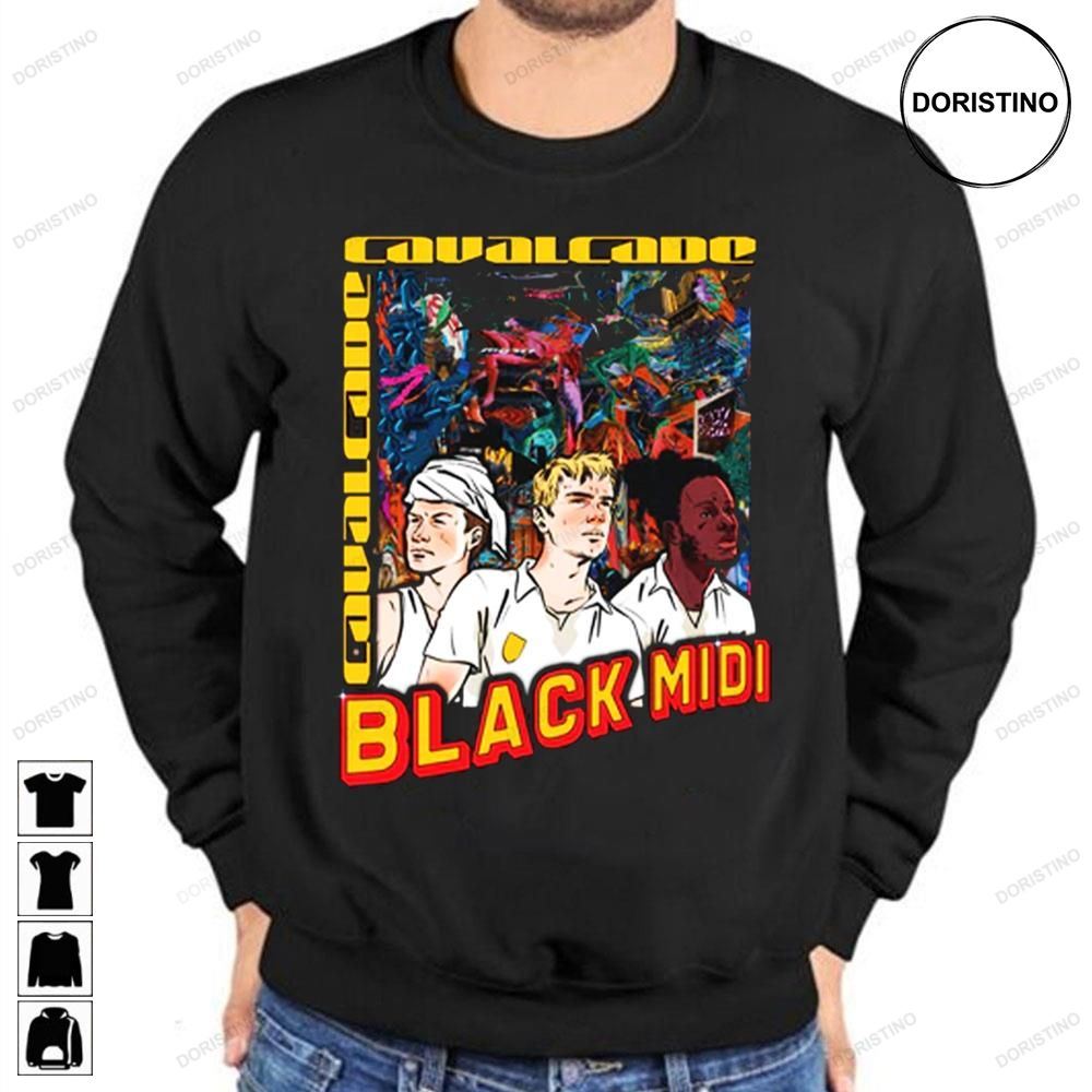 Black Midi Rock Band Painting Vintage Art Limited Edition T-shirts