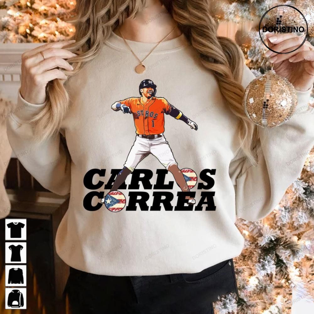 Carlos Correa Puerto Rico Vintage Art Baseball Limited Edition T-shirts