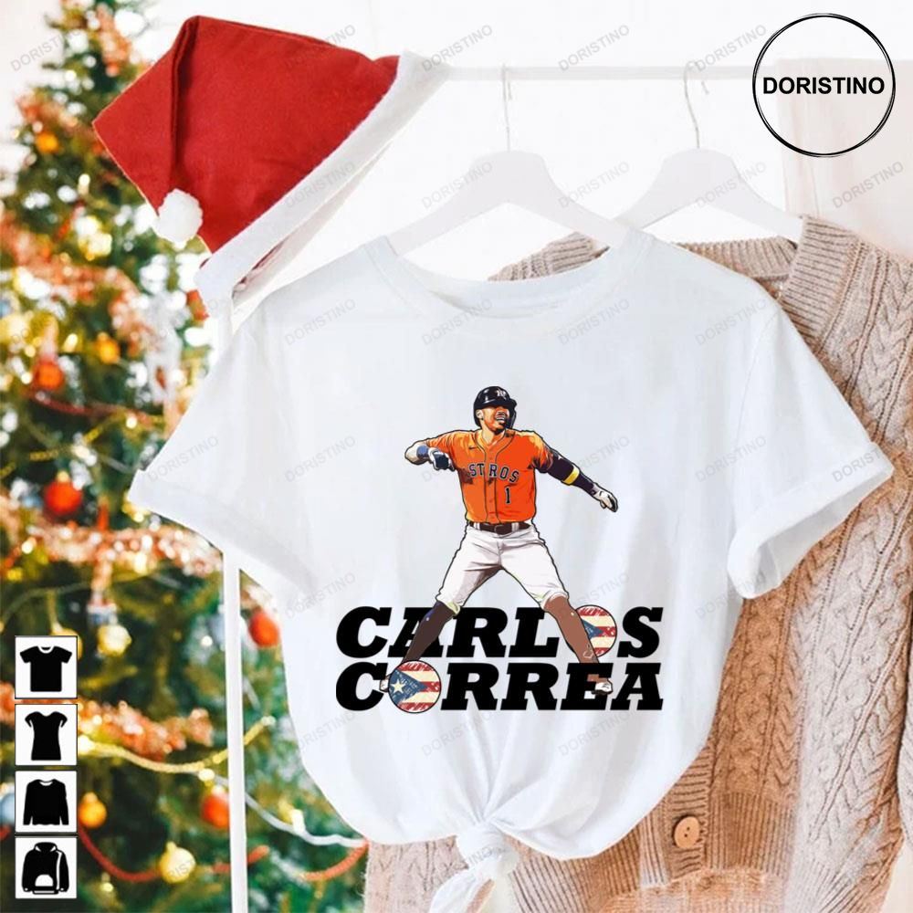 Carlos Correa Puerto Rico Vintage Art Baseball Limited Edition T-shirts