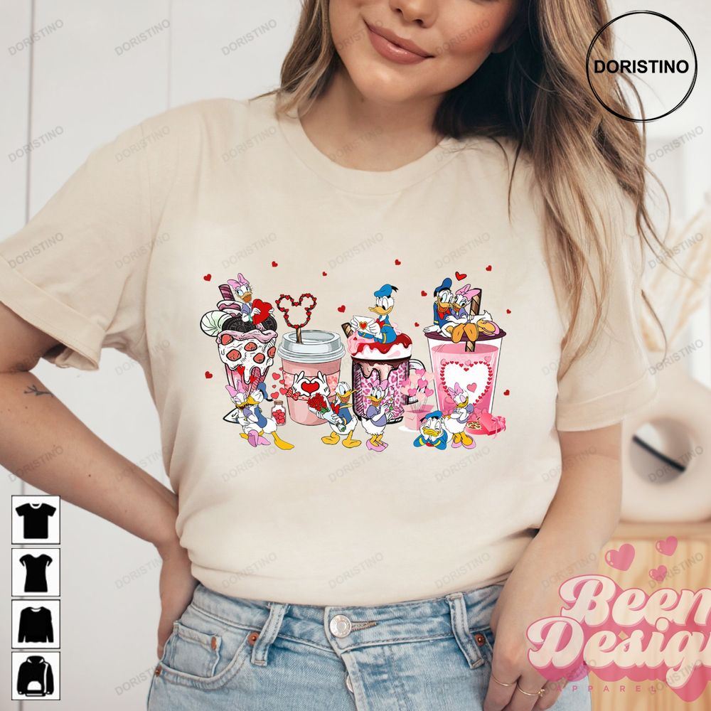 Daisy And Donald Valentines Day Bella Canvas Outfit Limited Edition T-shirts