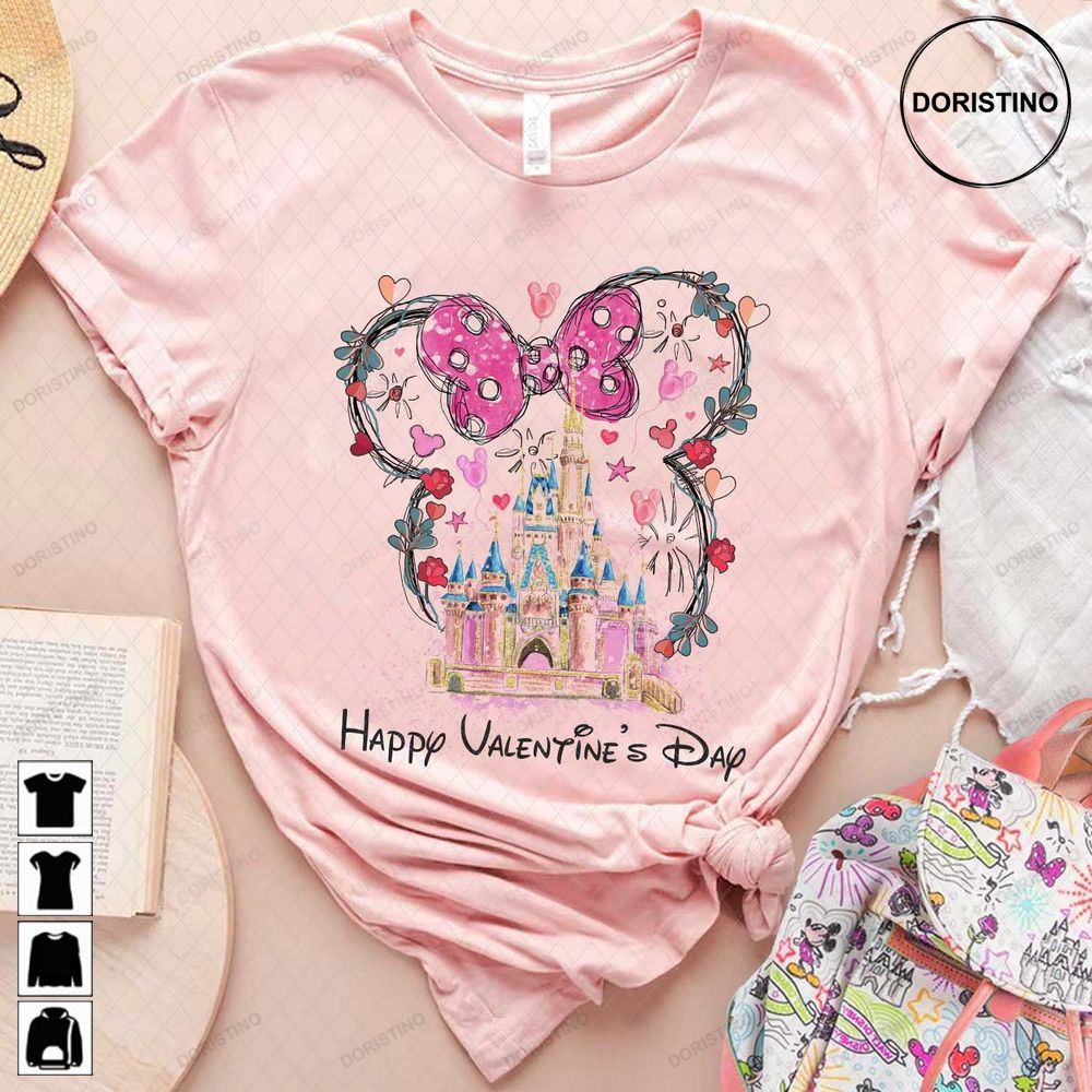 Disney Castle Valentine Disney Couple Minnie Limited Edition T-shirts