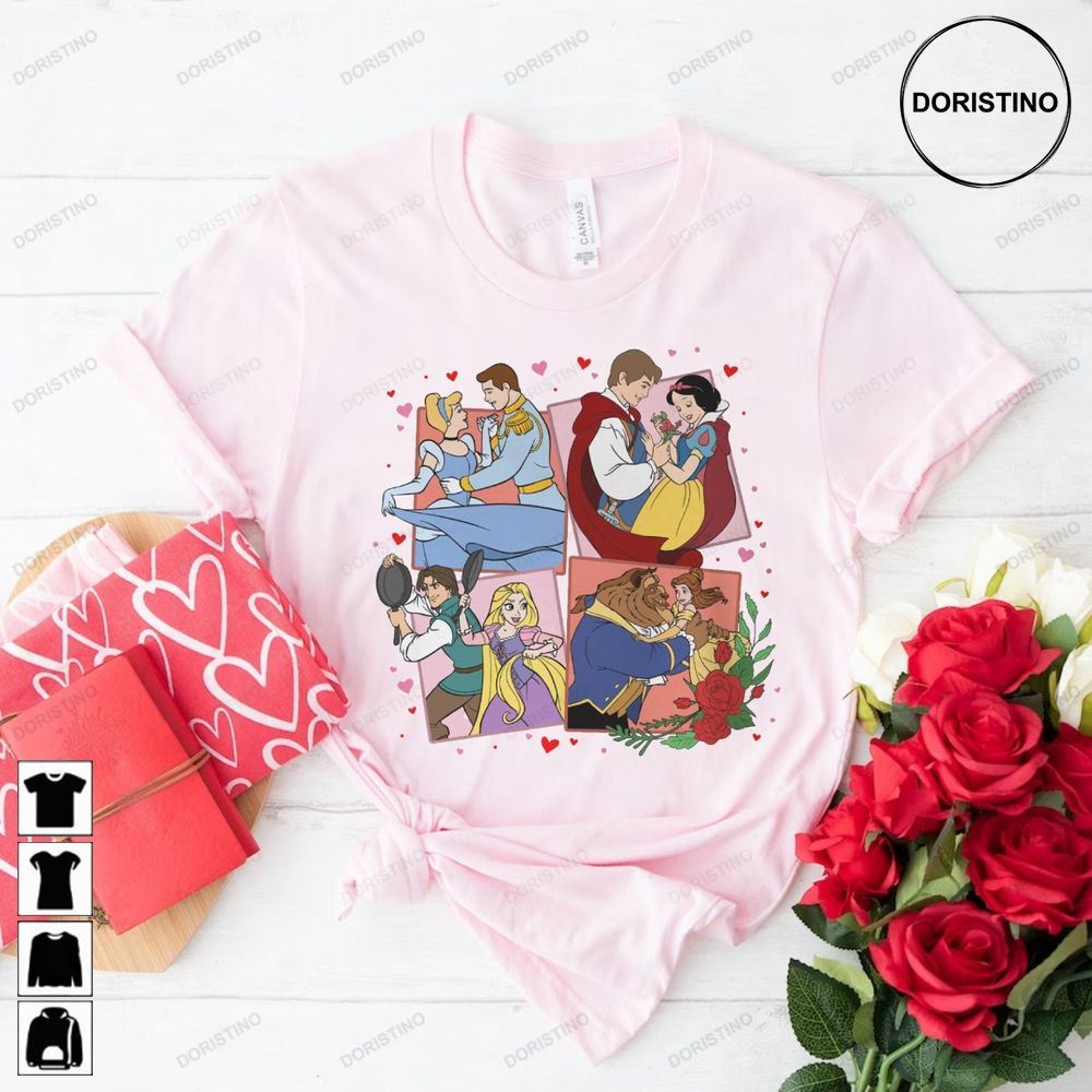 Disney Princess And Prince Valentine Comfort Colors® Awesome Shirts