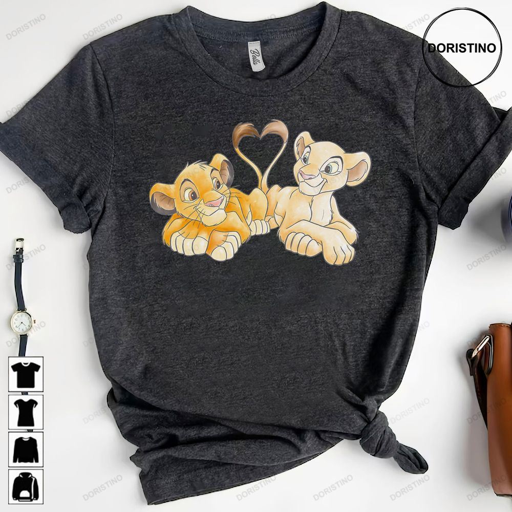 Disney The Lion King Simba And Nala Hearts Valentines Day Limited Edition T-shirts