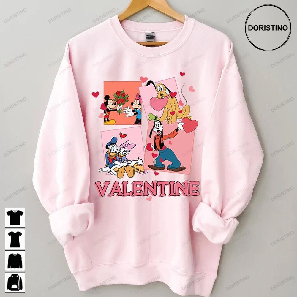 Disney Valentine Mickey And Friends Valentine's Day Limited Edition T-shirts