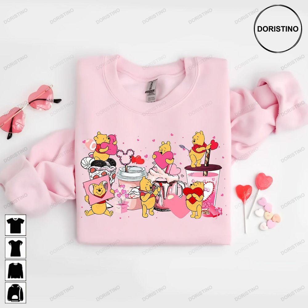 Disney Valentine Pooh Disney Pooh Bear And Friend Limited Edition T-shirts