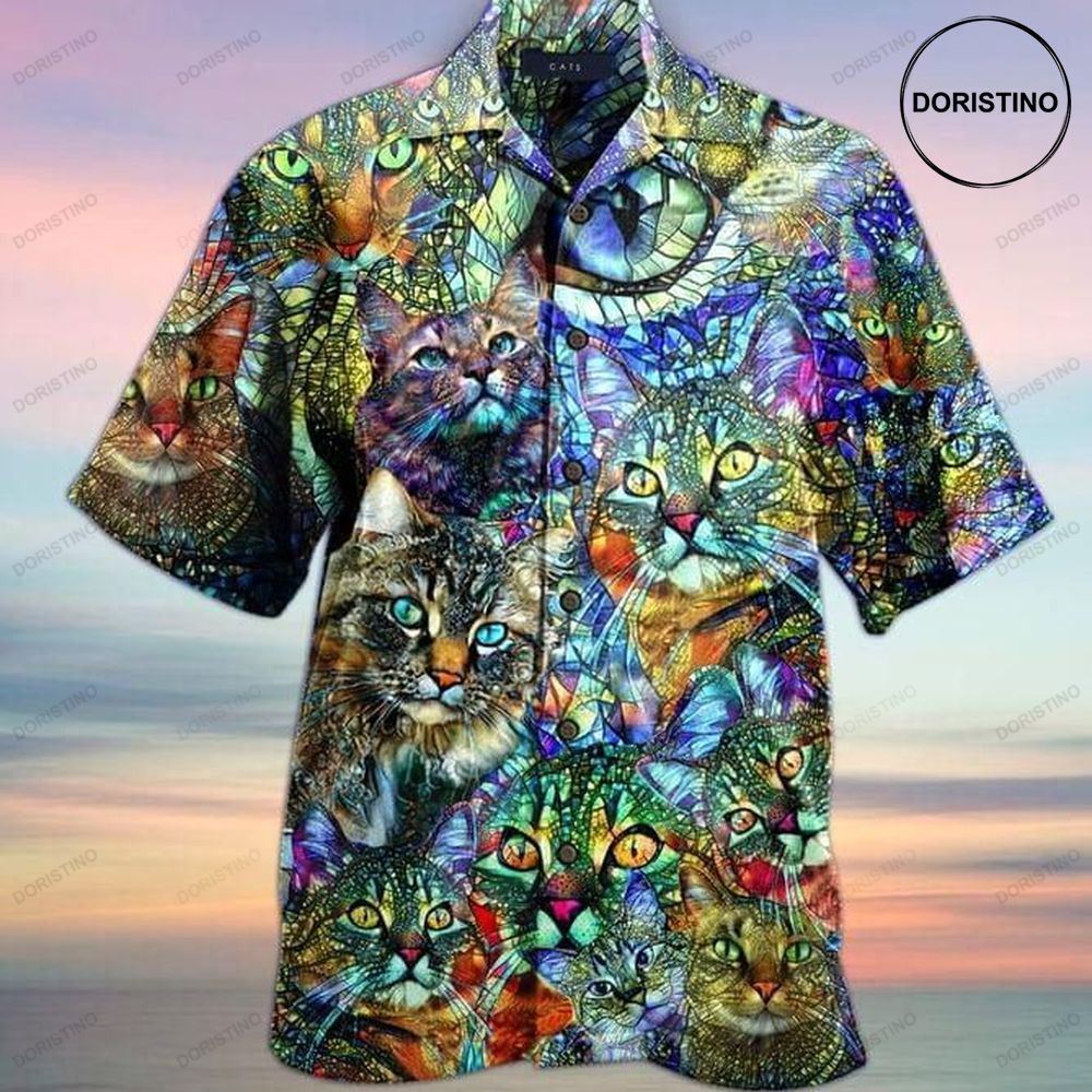 Cat Colorful Print Limited Edition Hawaiian Shirt