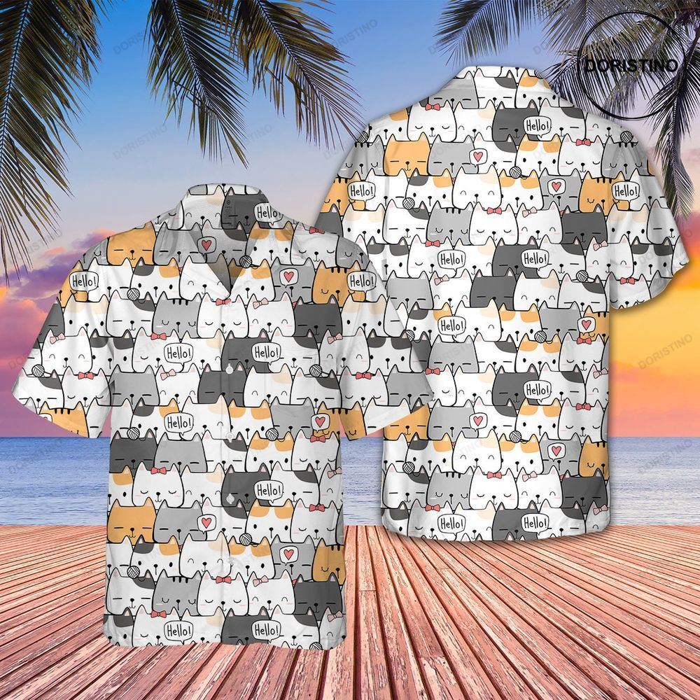 Cats Hello Aloha Family Limited Edition Hawaiian Shirt