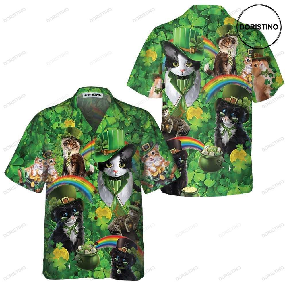Cats Saint Patrick's Day St Patricks Day Cool St Patrick's Day Gift Limited Edition Hawaiian Shirt