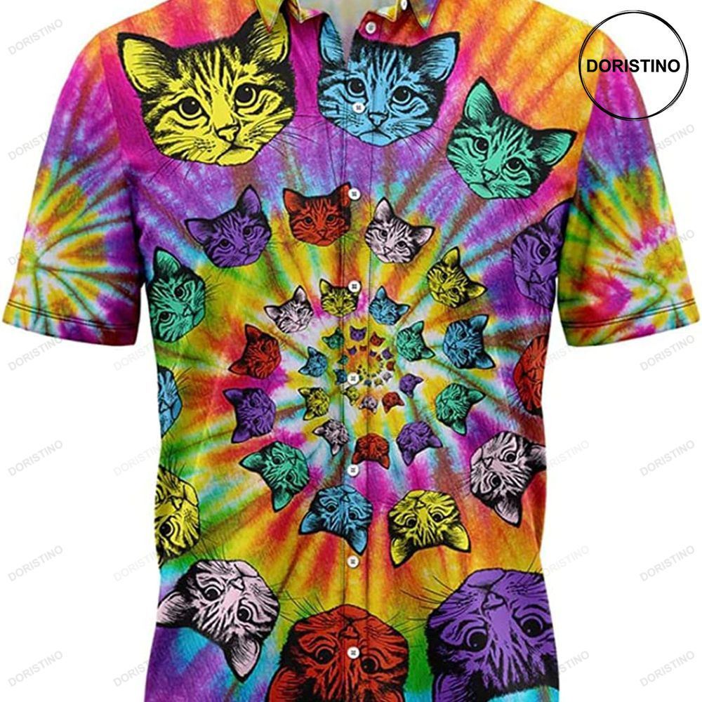 Cats Tie Dye Cute Cat Pet Owner Limited Edition Hawaiian Shirt