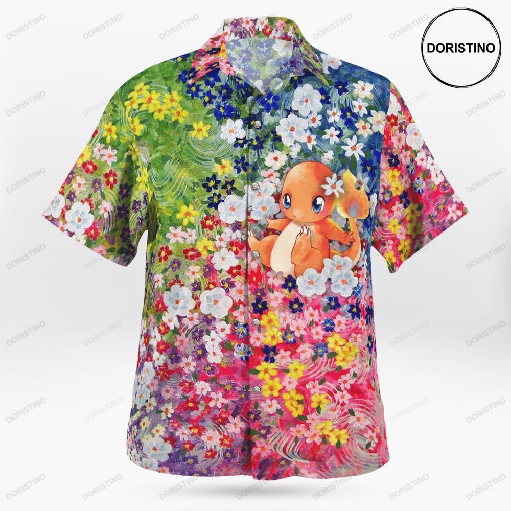 Charmander Summer Flowers Beach Pokemon Hawaiian Shirt