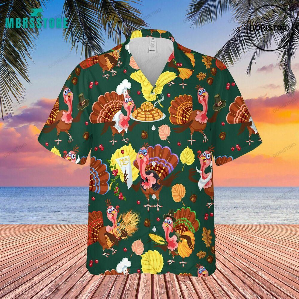 Chef Turkeys Thanksgiving Summer Chicken Button Down Limited Edition Hawaiian Shirt